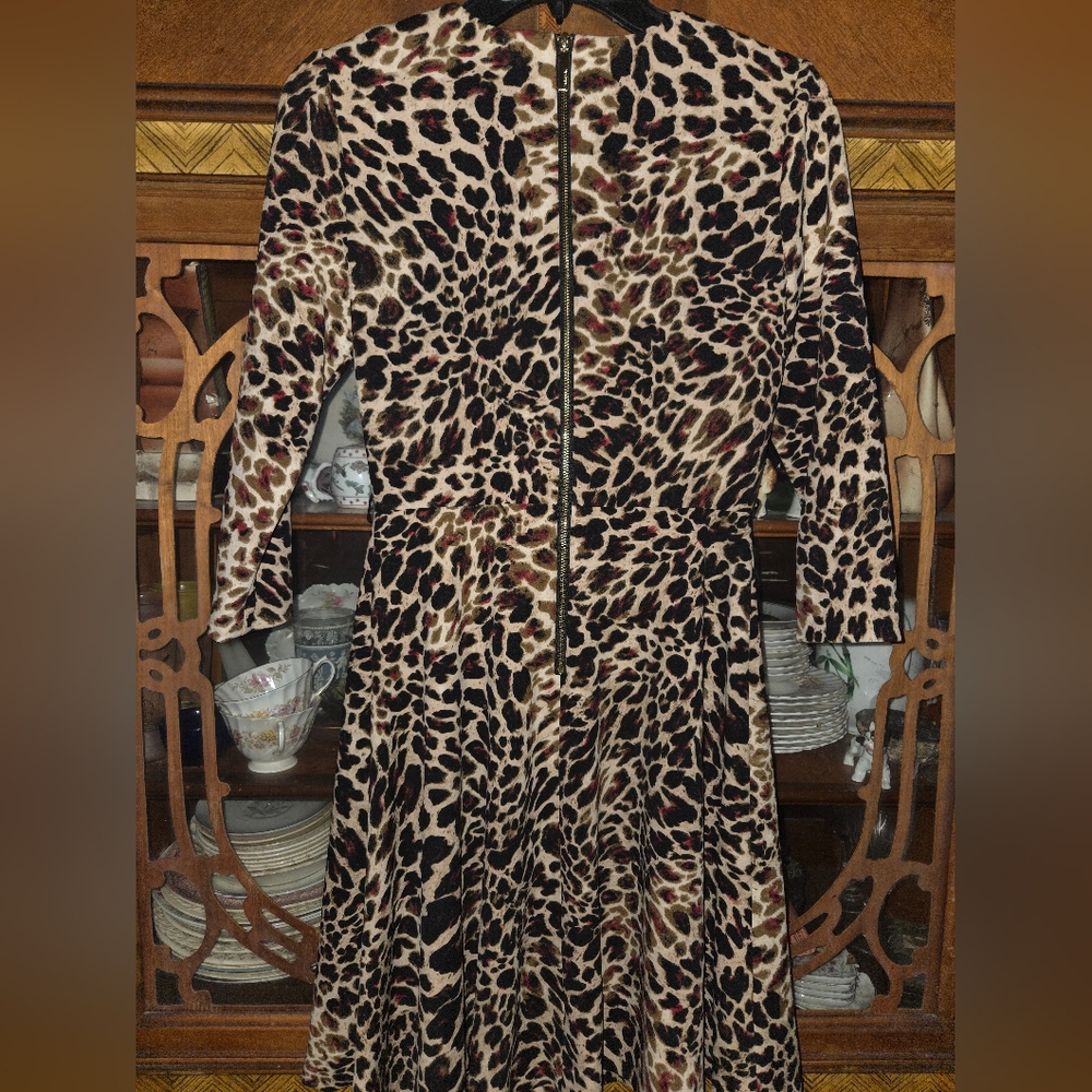 Leopard Print Dress, Calvin Kein Size 2 - Picture 2 of 4